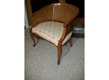 Vintage Barrel Back French Style Chair W/Caned Back