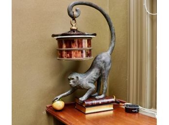 Maitland Smith Bronze Monkey Lamp