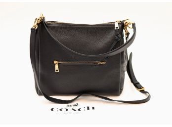 Coach Black Pebble Leather Hobo Handbag