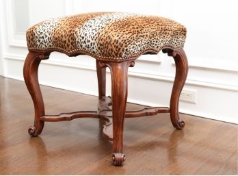 Milton Spidel Rustic George II Style Nailhead Tiger Print Stool