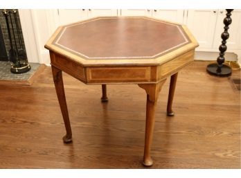 George III Style Mahogany Custom Leather Top Game Table