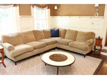 George Smith Custom Chenille Sectional Sofa Retail $17,500