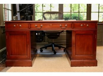 Scully And Scully Partners Leather Top Executive Desk