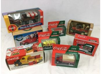 Various Coca Cola Trucks, Wagons, Bank,