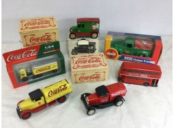 Coca Cola Trucks, Banks, Coke Brand Trucks In Wood Boxes
