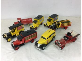 8 Coca Cola Die Cast Banks, Various Delivery Trucks