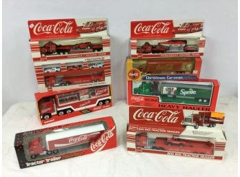 9 Coca Cola Big Rigs, Tractor Trailers, In Original Packaging