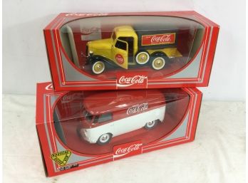 Two Die-Cast Coca Cola Toy Vehicles, 1966 V.W. Combi & Other