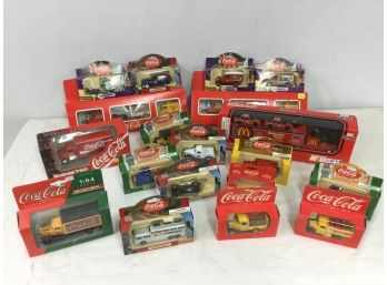 20 Die-Cast Metal Coca Cola Cars, NASCAR Truck, Original Boxes