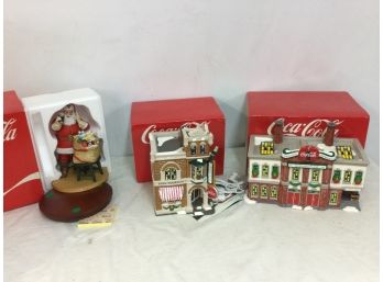 Seasonal Figural Coca Cola Lot, Annual Christmas, 1985