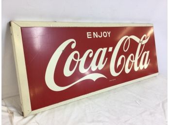 Large Metal Coca Cola Sign, 40 By 16, Original Condition.