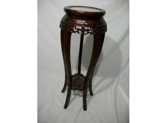 Antique ? Vintage ? Chinese Carved Stand W/ Marble Top - High Quality