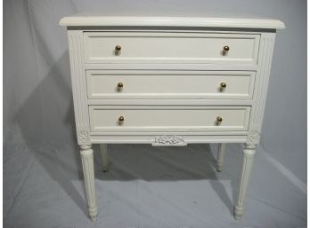 'Shabby Chic' Painted White Stand -  Three Drawer / French Style
