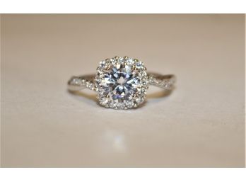 New Stunning IBB Sterling Silver 925 & 1 Carat  Ladies Engagement Ring Sz 7.25