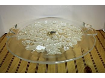 Mikasa Bianca Crystal Floral Footed Pedestal Cake Plate, Dish W/Original Box