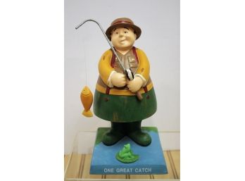 Russ Berrie Bobble Guyz One Great Catch Fishing Guy Bobble Head Figurine