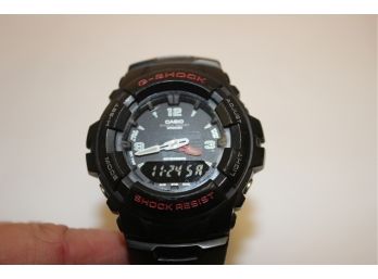 CASIO G SHOCK G-100 5158 Black & Red Men's Chronograph Watch