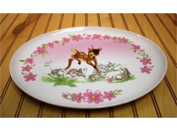 Disney Store Adorable Oval Bambi Serving Plate, Platter Measuring 10' X 12'