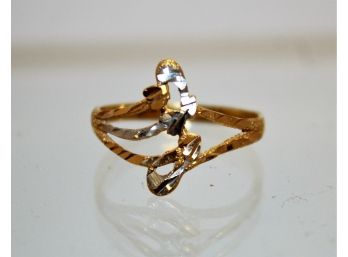 Lovely 14K Yellow & White Gold Ladies Ring, Size 6.5