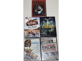 BRAND NEW DVDS  - LOT 1  - INCLUDES HORROR / CREATURE MOVIES - INCLUDES 5 NEW DVDS