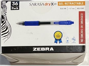 Zebra Sarasa Retractable Gel Ink Pens, Medium Point 0.7mm, Blue Rapid Dry Ink - No Smears Or Smudges!