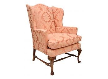 Antique Queen Anne English High Back Wing Chair