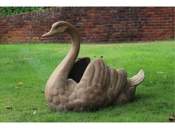 Extra Large Outdoor Resin Swan 38 1/2W X 20 1/2D X 29 12H