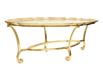 Vintahe LaBarge Italian Hollywood Regency Brass Cocktail Table