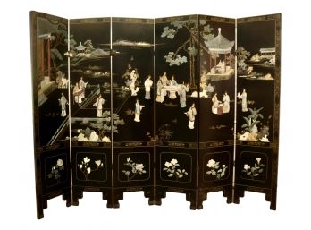 Japanese Marble And Slate Mother Of Pearl And Soapstone Room Panels 8ft W X 6ft H