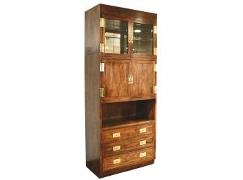 Hendredon Campaign Style Mirror Back Bar Cabinet 1 Of 4