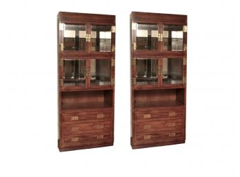 Two Henredon Brassed Mirror Back Cabinets 3 Of 4