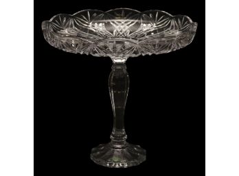 Godinger Shannon Daria Tall Crystal Footed Cake Plate 13D X 12H