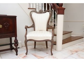 Crowned Queen Anne Wing Arm Chair 1 Of 2