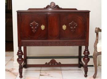 English Regency Short Sideboard With Crown And Inlaids