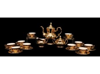 Opulent Vintage Gareis Bavarian Porcelain Gold Plated Service