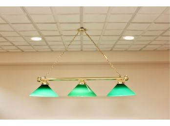 Triple Green Glass Industrial Pendant Lamp