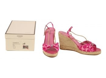 Coach Madison Wedge Sandals In Orchid Pink Size 10M