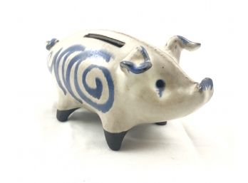 RARE Hyllested Denmark Ceramic Piggy Bank - Coins Inside