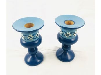 Pair Of Danish Candle Holders By Helen And Mogens Lyholmer