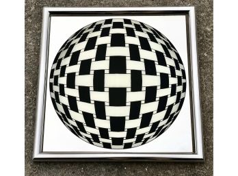 Mid Century Modern Geometric Sphere Wall Art Mirror