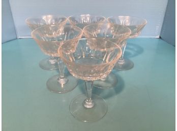 Vintage Set Of Six (6) Italian Crystal Stem Ware