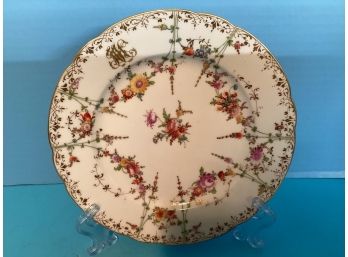 Vintage Dresden Floral Plate