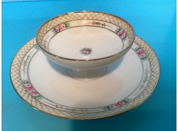 Vintage Hand Painted Floral Nippon Dip Bowl