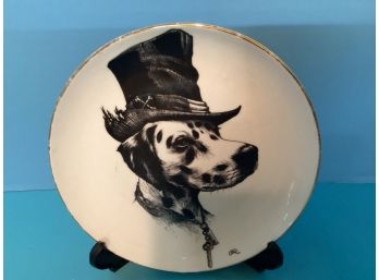 Vintage English Bone China Plate Dog In A Hat Rory Sobner