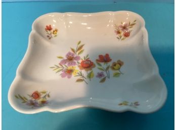 French Limoges Square Porcelain Floral Decoration Bowl