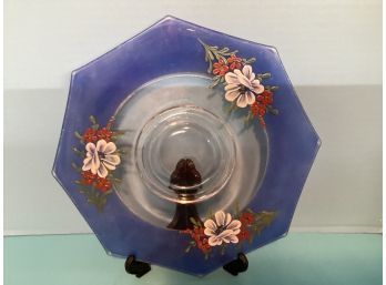 Vintage Hand Painted Hexagonal Serving Dish