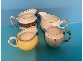 Vintage Lot Of Four  (4) English Bone China Creamers