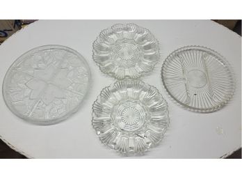 Lovely Collection Of Vintage Crystal & Glass Serving Dishes.  A5