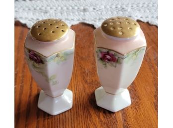 Vintage Salt And Pepper Shakers - Porcelain From Bavaria, Germany  Lovely Gold Accenting  D2