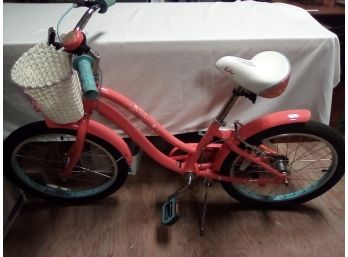 Melony Colored Young Adult ADORE Cruiser Handcrafted By Giant (flowered Basket,  Bell & Hand Brakes)    Cave